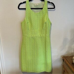 J. Crew Classic Structured Sheath Dress in Vibrant Green Textured Tweed